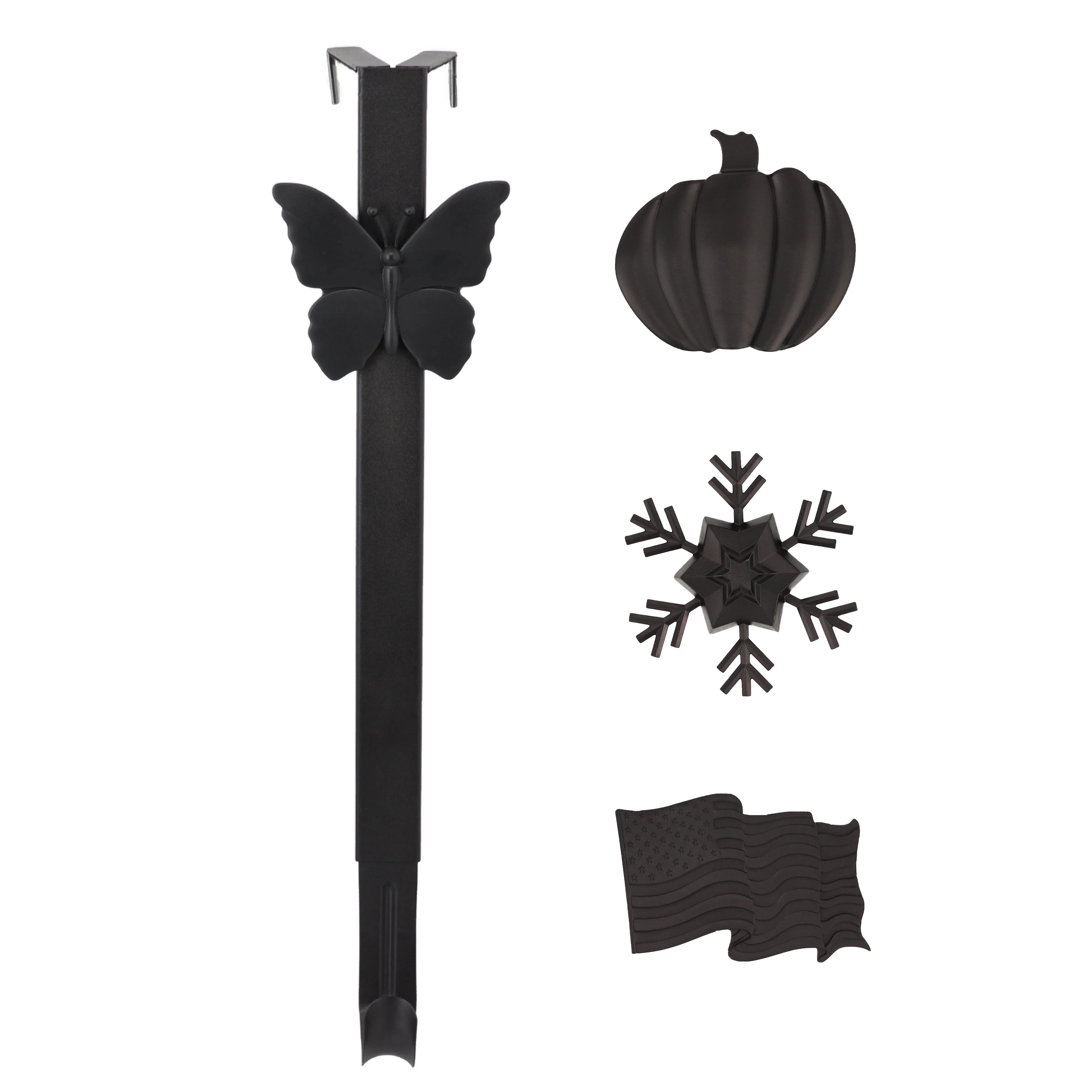 Adjustable Top & Length Wreath Hanger with Icons